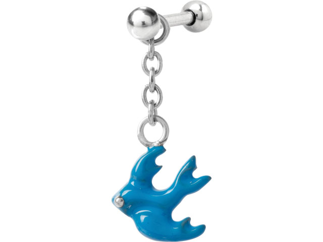 316L BARBELLS CHARMS (ENAMEL SWALLOW)