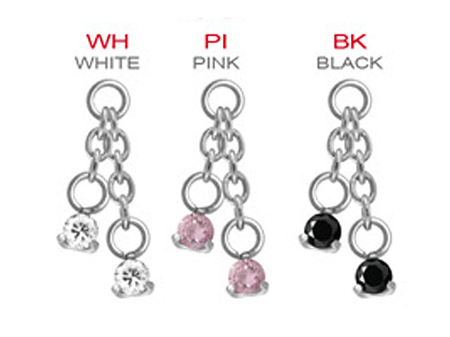 316L CASTING EAR CHARM FOR TRAGUS (ROUND STONES )