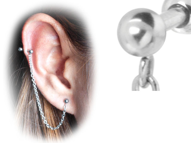 SS316L CHAIN CONNECTED MICRO BARBELLS