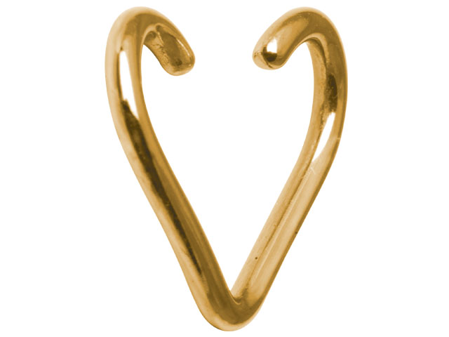 GOLD PVD SS316L STEEL CONTINOUS ANNEALED HEART RING