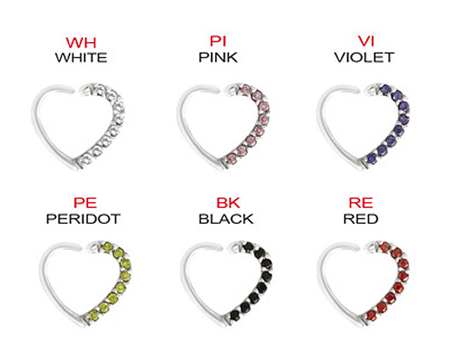 SS316L ANNEALED HEART RING - PAVE (LEFT)