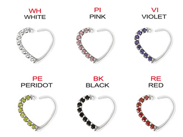 SS316L ANNEALED HEART RING - PAVE (RIGHT)