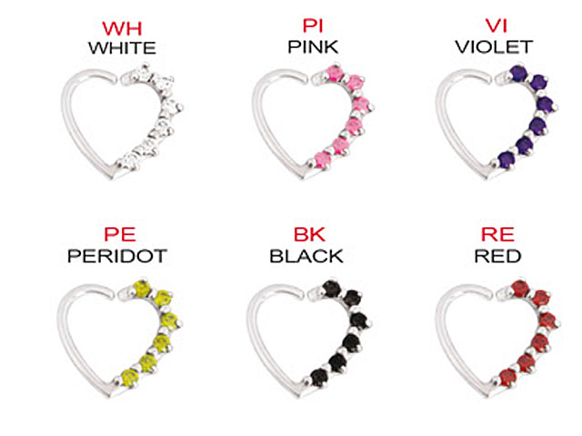 SS316L ANNEALED HEART RING - PRONGS (LEFT)