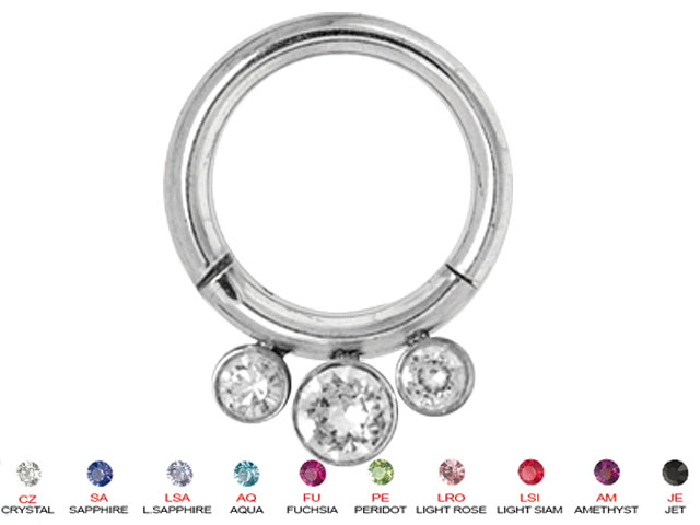 SS316L JEWELLED HINGE SEGMENT RING (1.6MM)