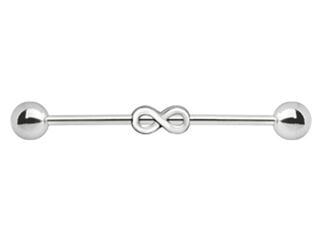 SS316L  INDUSTRIAL BARBELL WITH CHARM (INFINITY)