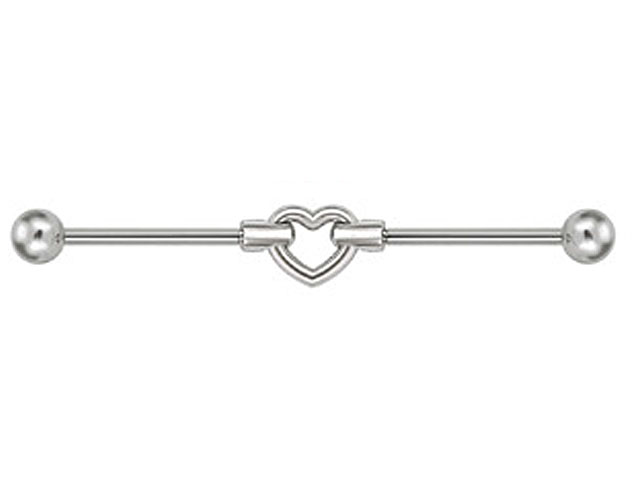 316L CASTING INDUSTRIAL EXTENTION BARBELL  (HEART)