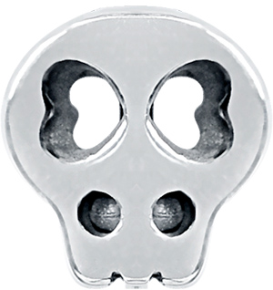 SS316L INDUSTRIAL BARBELL CHARM (SMALL MICROSKULL)