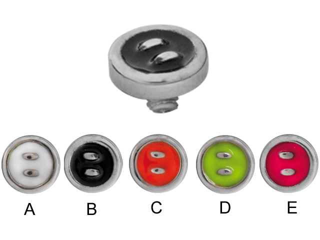 SS316L INTERNAL ATTACH FOR DERMAL ANCHOR- (ENAMEL BUTTON)