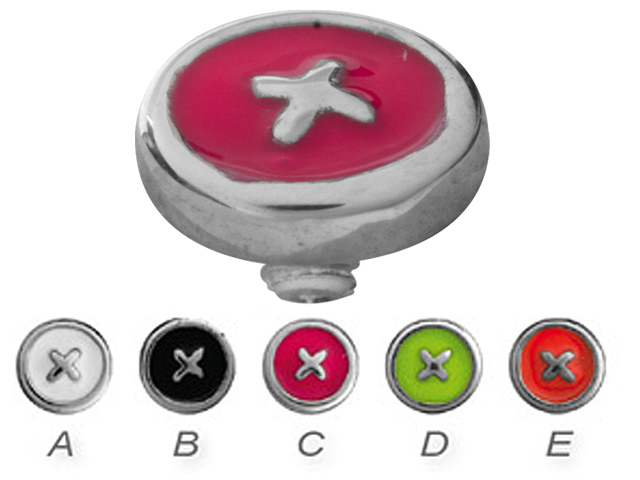 SS316L INTERNAL ATTACH FOR DERMAL ANCHOR- (ENAMEL BUTTON-CROSS)