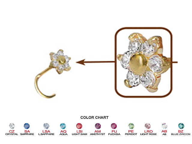 18K GOLD JEWELLED NOSESTUDS