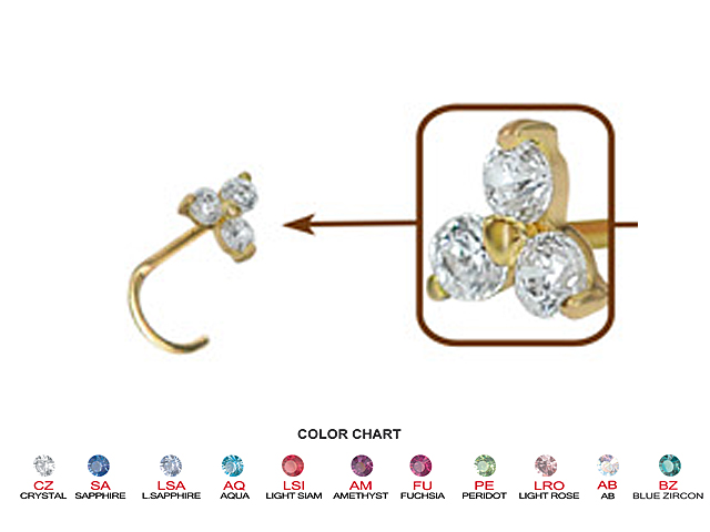 18K GOLD JEWELLED NOSESTUDS