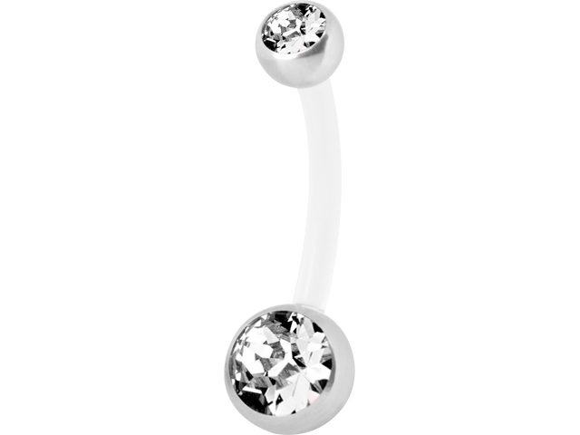 BIOPLAST JEWELLED TITANIUM BABY BANANA (BIG STONE)