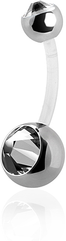 BIOPLAST DOUBLED JEWELLED TITANIUM BABY BANANA (BIG STONES)