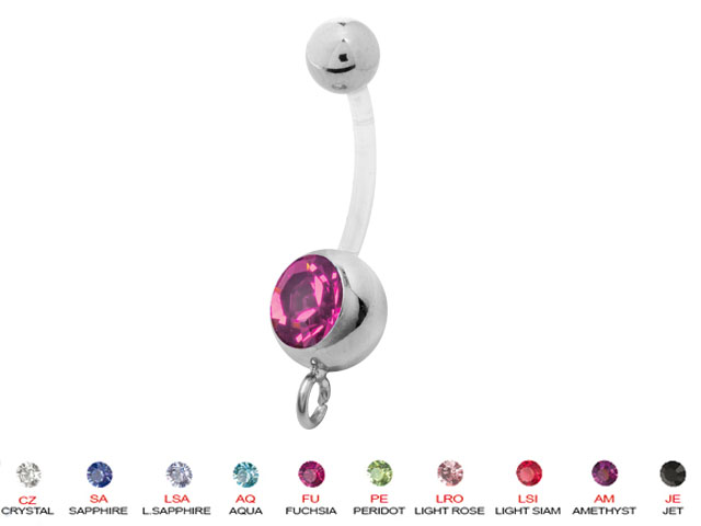 BIOPLAST DOUBLED JEWELLED STEEL BANANA WITH "I" HOOK