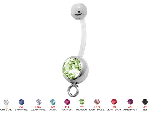 BIOPLAST DOUBLED JEWELLED STEEL BANANA WITH "O" HOOK