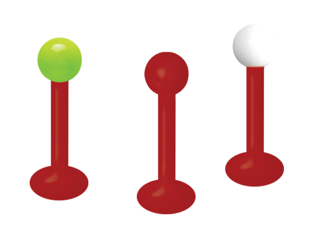 BIOPLAST MICRO LABRET WITH ENAMEL STEEL BALL