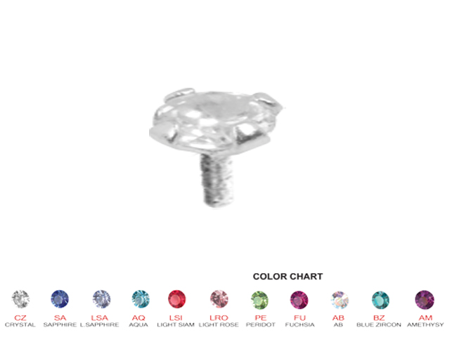 JEWELLED SILVER ATTACHMENT FOR BIOPLAST INTERNAL LABRET