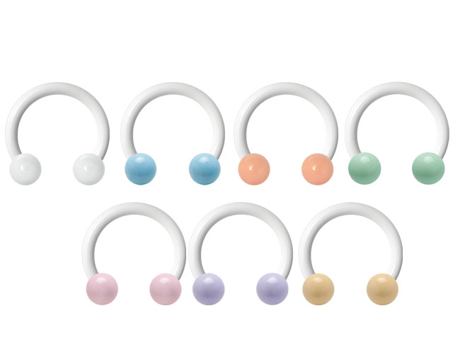 BIOPLAST MICRO CIRCULAR BARBELLS WITH ENAMEL STEEL BALLS