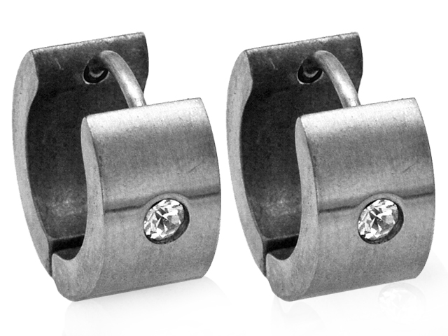 Creolen aus Edelstahl mit Stein