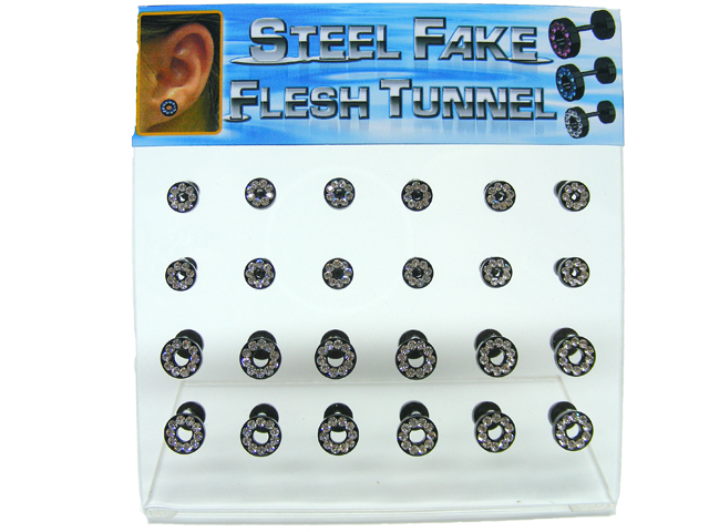 Display Steel Fake Flesh Tunnels  (24 Stück) BK