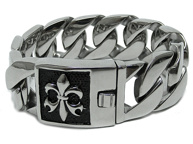 Edelstahlarmband "Lilie"  (21,5 x 2,5 cm)