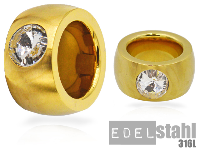 Edelstahlring "PVD Gold"