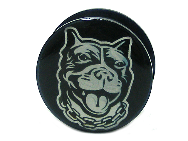 Acryl Plug "Bulldogge" zum schrauben