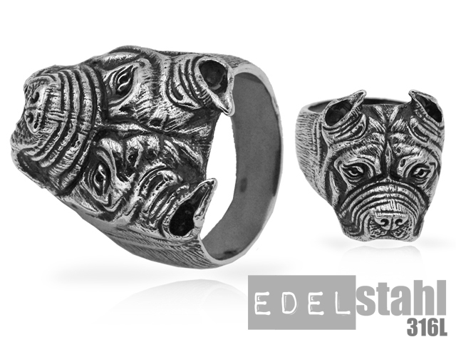 Edelstahlring "Bulldogge"