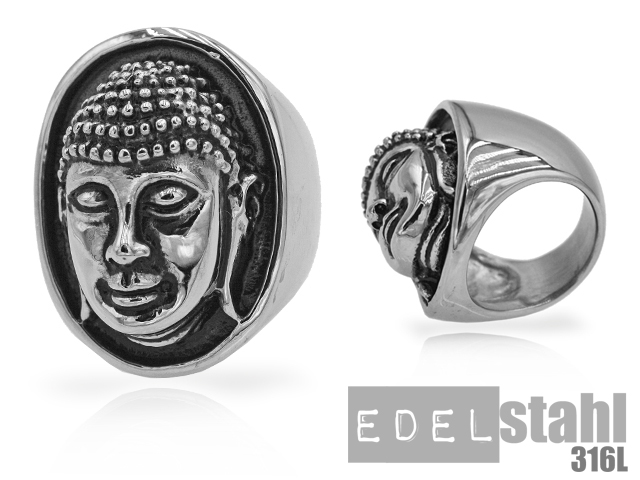 Edelstahlring "Buddha"