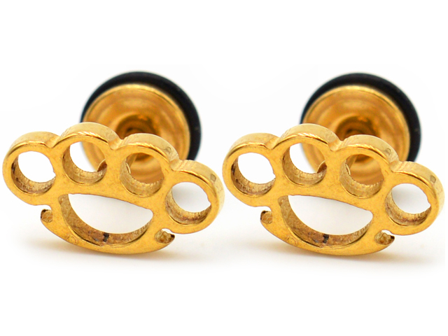 Ohrstecker "Schlagring" PVD Gold