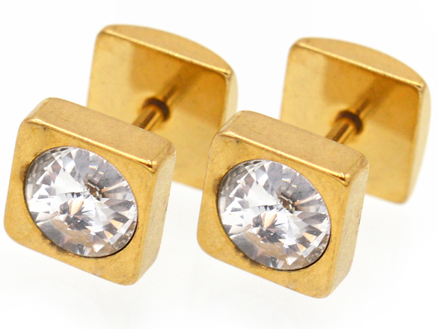 Ohrstecker "Quadro" PVD Gold (8mm)