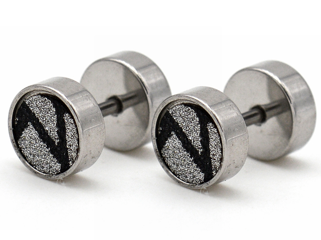 Ohrstecker "Glitzer" Stripes 8mm