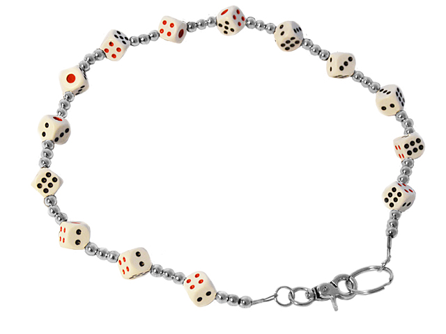 Würfelkette weiß 75cm