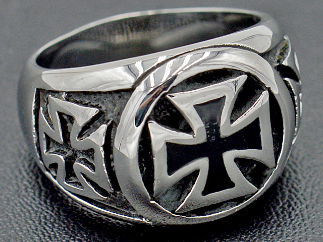 Edelstahlring "Cross triple"