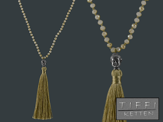 Kette "Tiffi" ca. 75cm (Beige)