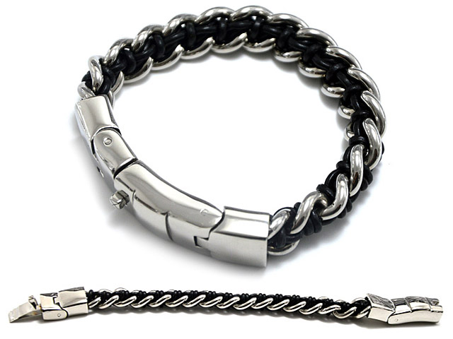 Lederarmband mit Edelstahl "Werner" (23cm)