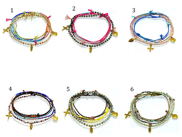 Armband "Hippi" mit Glassteinen