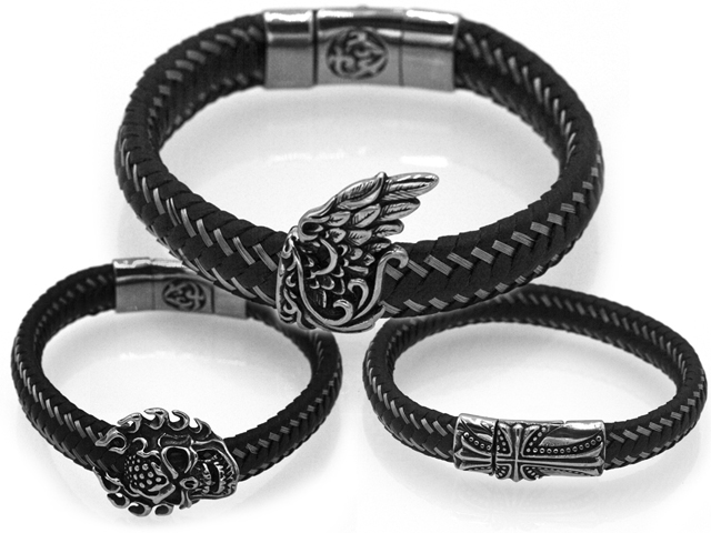 PVC-Armband mit Edelstahl