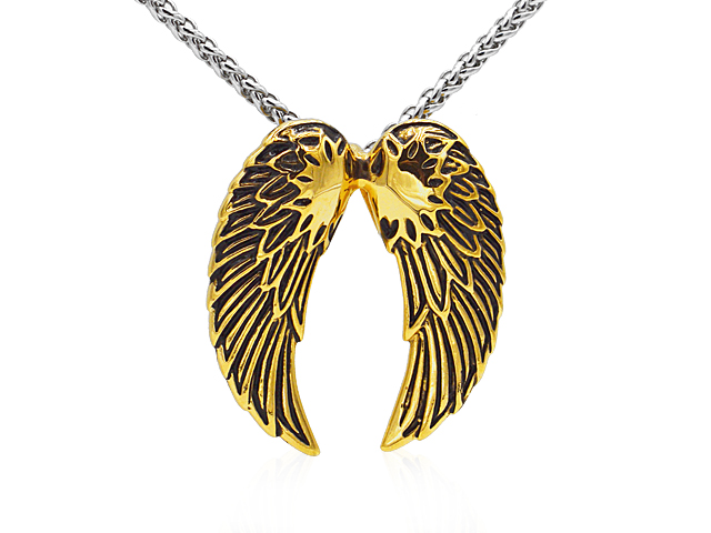 Edelstahlanhänger "Flügel gold"