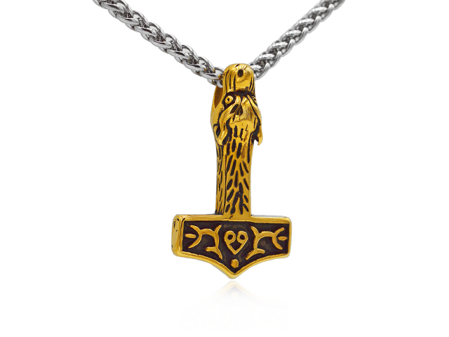 Edelstahlanhänger "Drache" gold