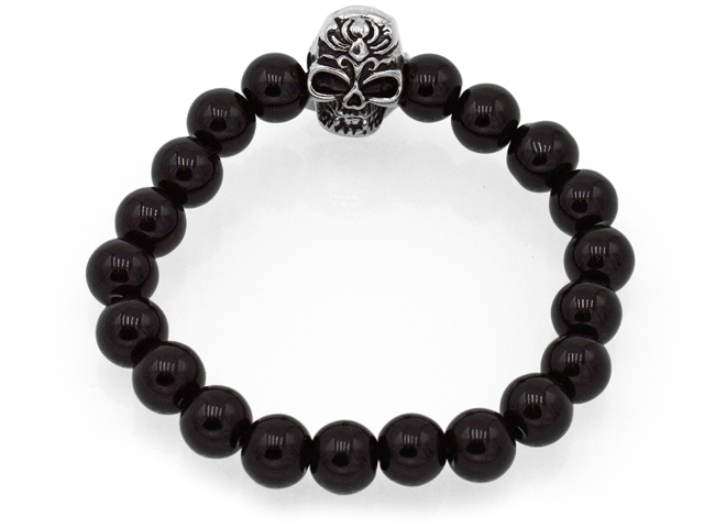 Armband mit Onyxballs und Edelstahlbeads