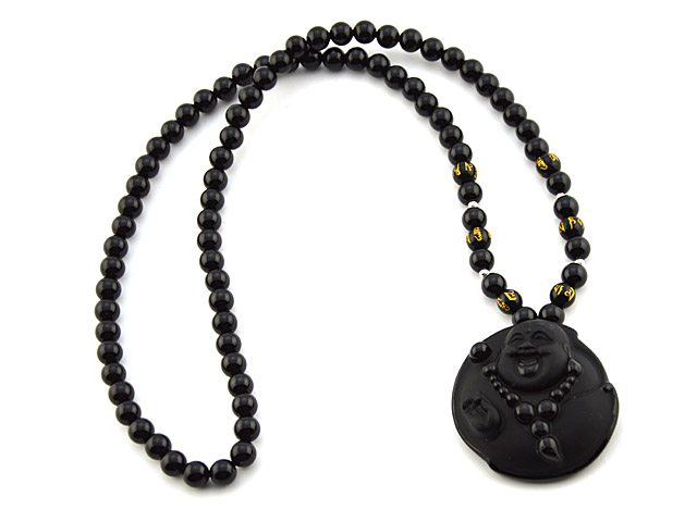 Kette "Big Buddha" aus Obsidian