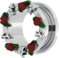 ENAMEL ROSE DESIGN TUNNEL (3 - 20MM)