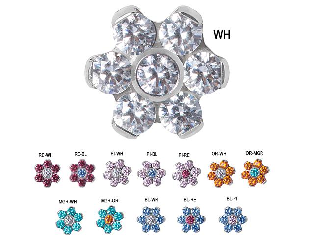 TITANIUM INTERNAL FLOWER ATT. W. SWAROVSKI