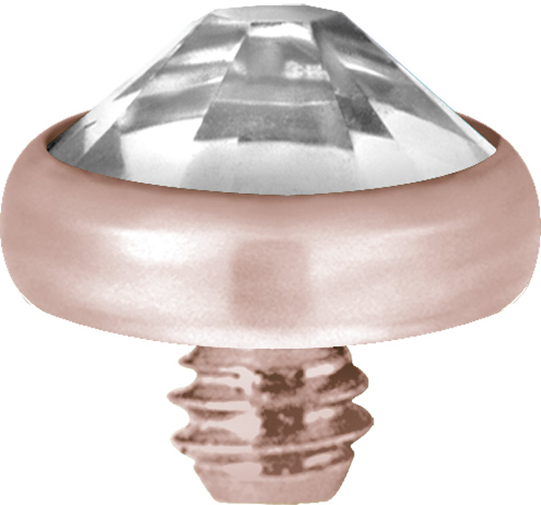 ROSE GOLD TITANIUM INT. ATT. JEWELLED DISC