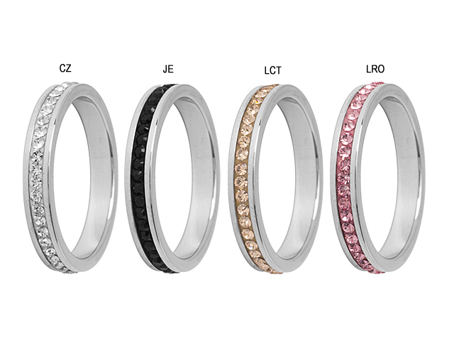 CRYSTAL BAND RING, WIDTH 3.0MM