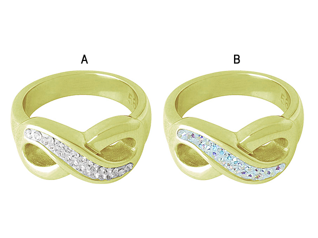 GOLD PVD CRYSTAL INFINITY RING