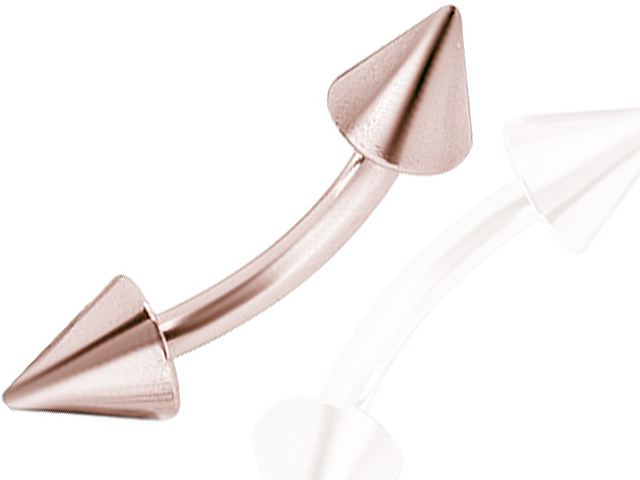 ROSEGOLD MICRO BARBELL W. CONES