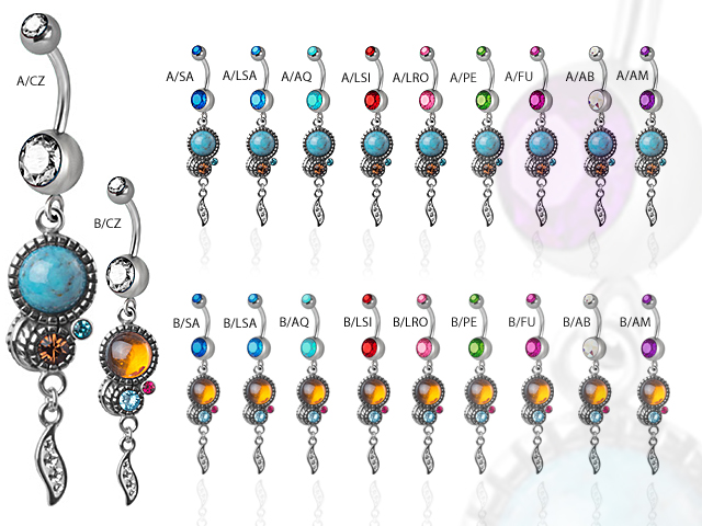 SS316L DOUBLE JEWELLED BANANA