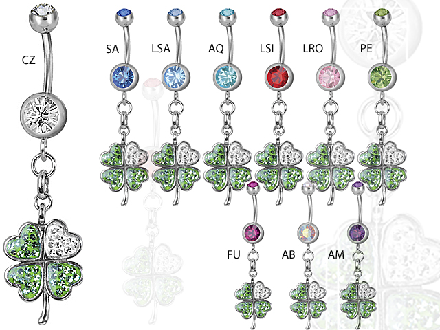 SS316L DANGLING DOUBLE JEWELLED BANANA (GLOSS FINISH)